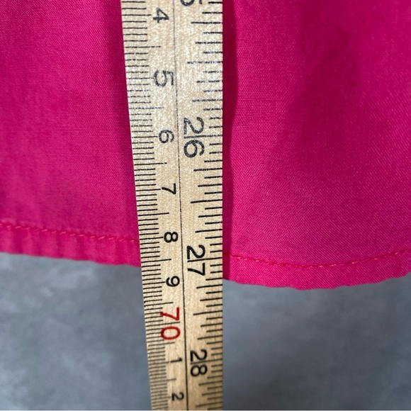 Tommy Hilfiger Women's L Button Down Shirt Tab Sleeve Barbiecore Preppy - Picture 3 of 9